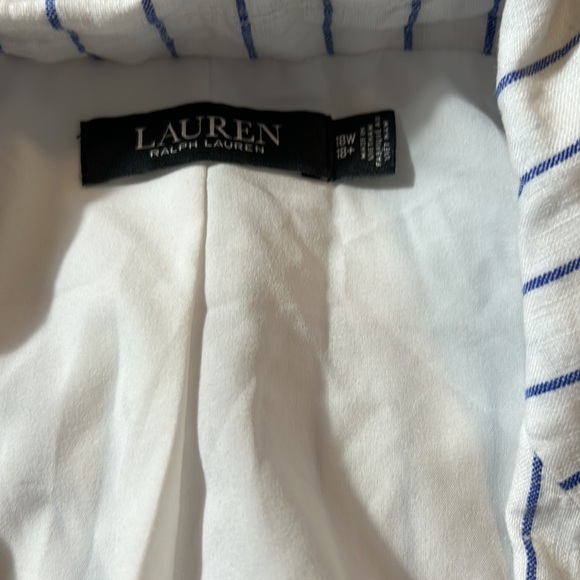 Lauren Ralph Lauren- Women’s Full Lined Linen Pinstripe Blazer - Size 18W - Picture 7 of 7